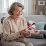 Ręcznik ułożony na kształt misia prezent na Dzień Mamy z personalizacją